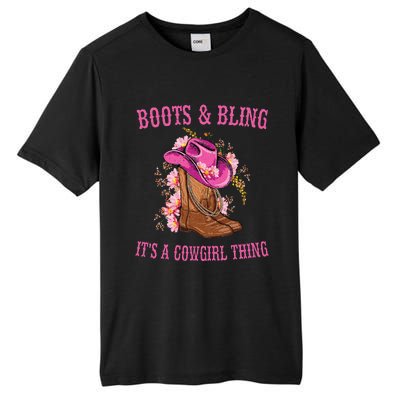 Boots and Bling its a Cowgirl Thing Cute Love Country Life Tall Fusion ChromaSoft Performance T-Shirt