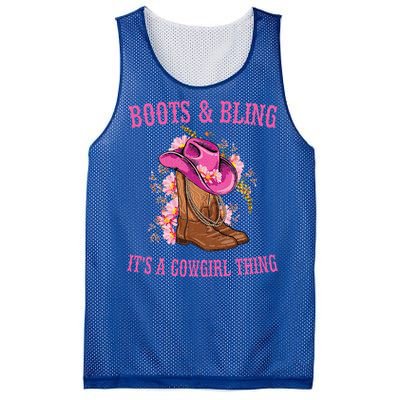 Boots and Bling its a Cowgirl Thing Cute Love Country Life Mesh Reversible Basketball Jersey Tank