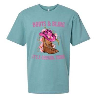 Boots and Bling its a Cowgirl Thing Cute Love Country Life Sueded Cloud Jersey T-Shirt