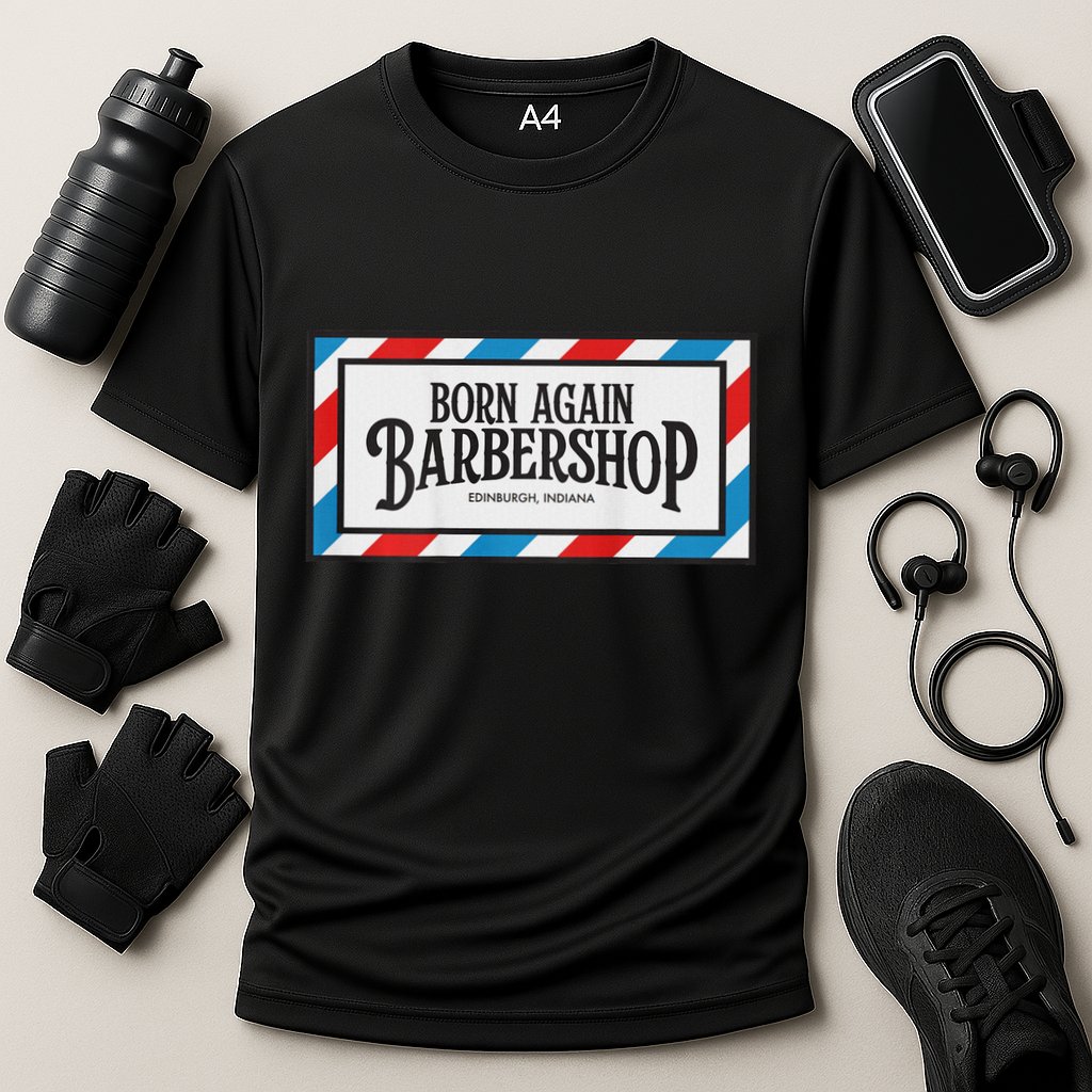 Born Again Barbershop Merch Cooling Performance Crew T-Shirt
