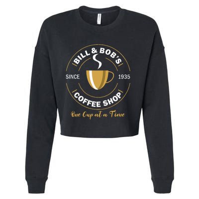 Bill And BobS Coffee Shop Aa Recovery Cropped Pullover Crew