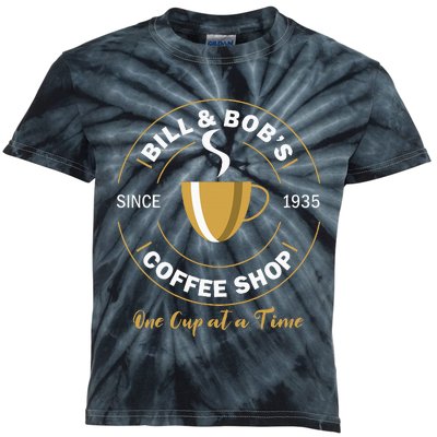 Bill And BobS Coffee Shop Aa Recovery Kids Tie-Dye T-Shirt