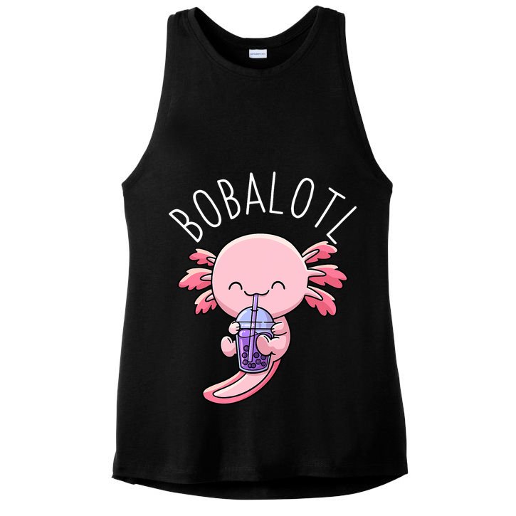 Bobalotl Axolotl Boba Tea Bubble Milk Ladies PosiCharge Tri-Blend Wicking Tank