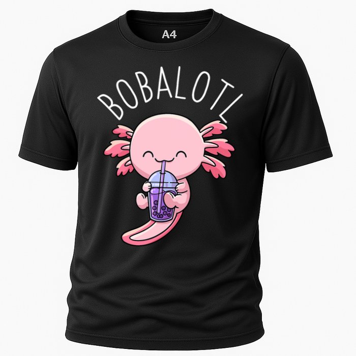 Bobalotl Axolotl Boba Tea Bubble Milk Cooling Performance Crew T-Shirt