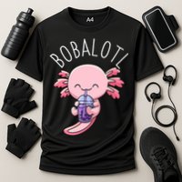 Bobalotl Axolotl Boba Tea Bubble Milk Cooling Performance Crew T-Shirt