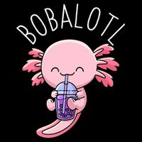 Bobalotl Axolotl Boba Tea Bubble Milk Cooling Performance Crew T-Shirt