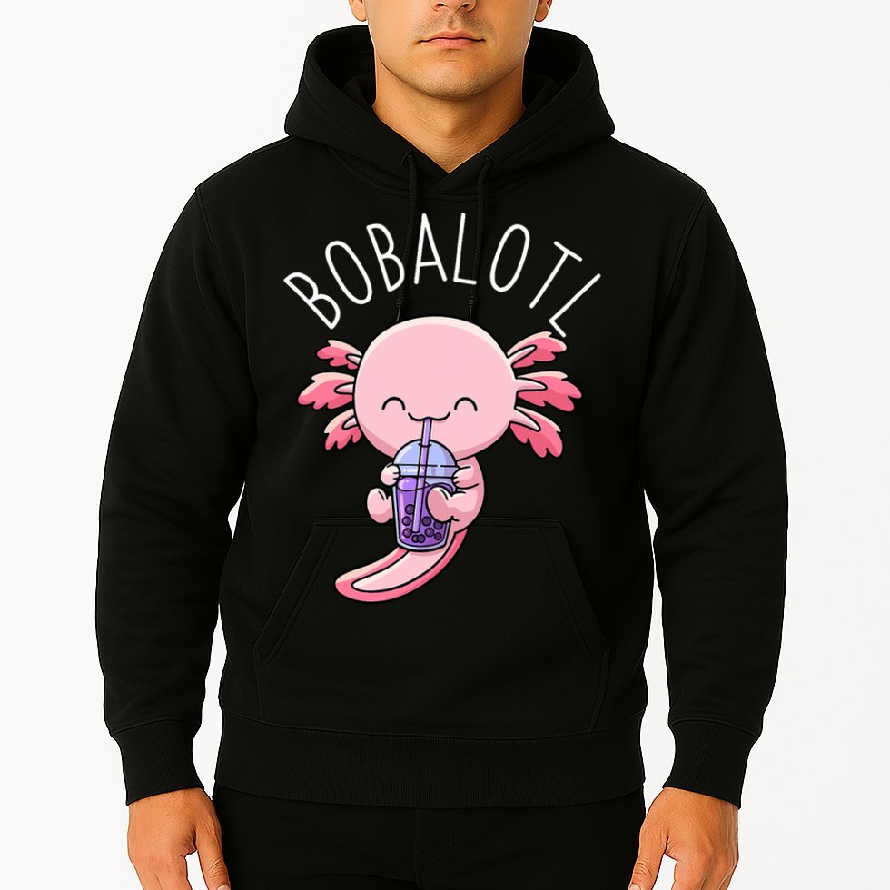 Bobalotl Axolotl Boba Tea Bubble Milk Hoodie