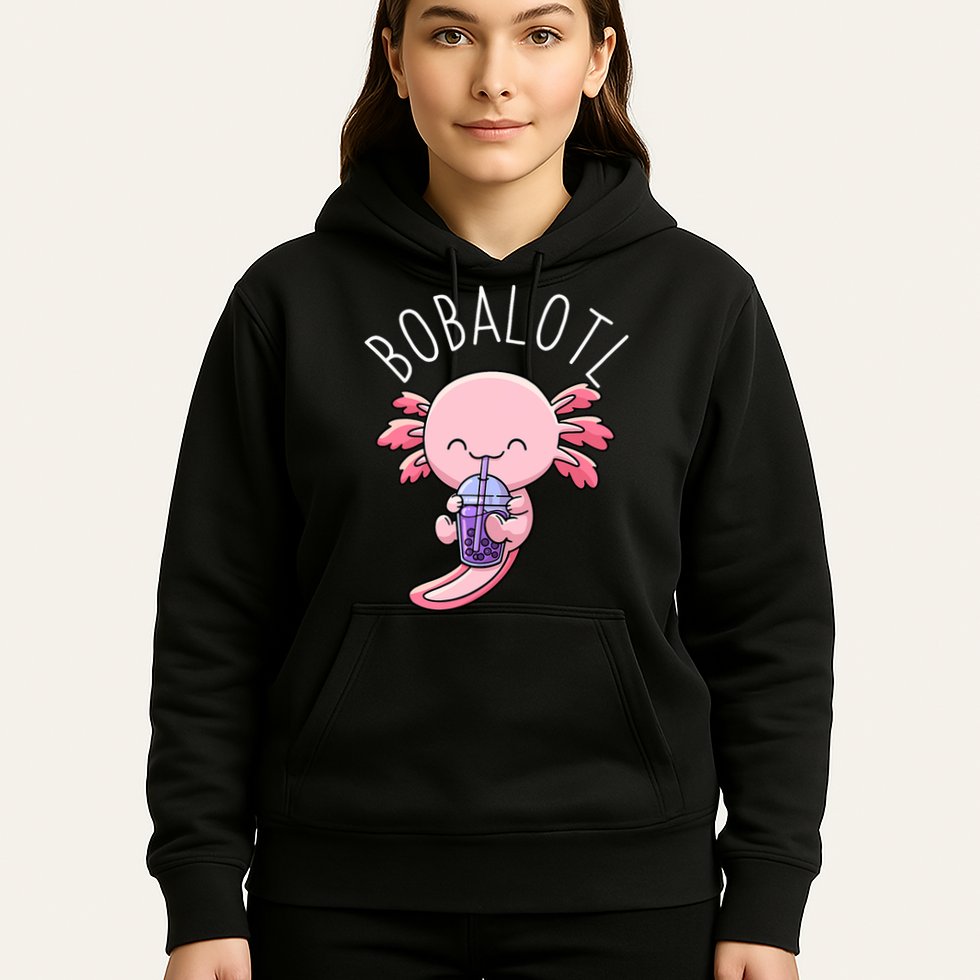 Bobalotl Axolotl Boba Tea Bubble Milk Hoodie