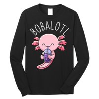 Bobalotl Axolotl Boba Tea Bubble Milk Long Sleeve Shirt