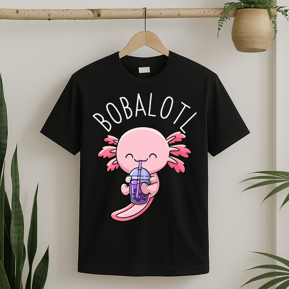 Bobalotl Axolotl Boba Tea Bubble Milk T-Shirt