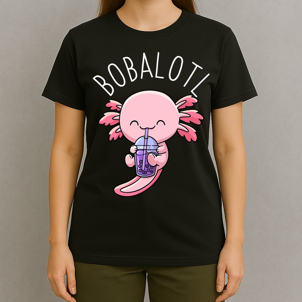 Bobalotl Axolotl Boba Tea Bubble Milk T-Shirt