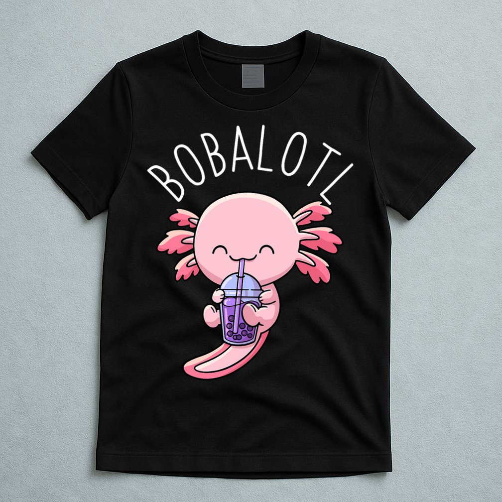 Bobalotl Axolotl Boba Tea Bubble Milk T-Shirt
