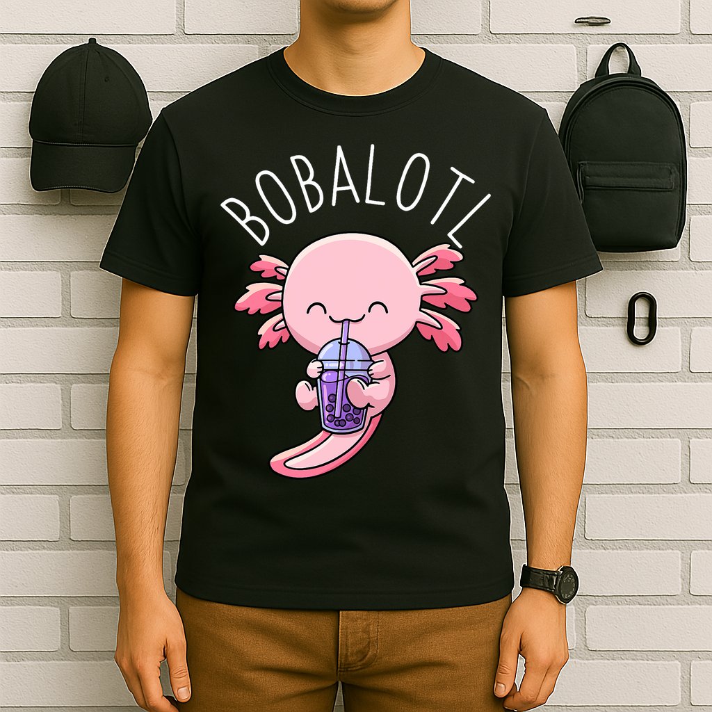 Bobalotl Axolotl Boba Tea Bubble Milk T-Shirt