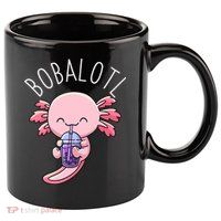 Bobalotl Axolotl Boba Tea Bubble Milk 11oz C Handle Ceramic Mug