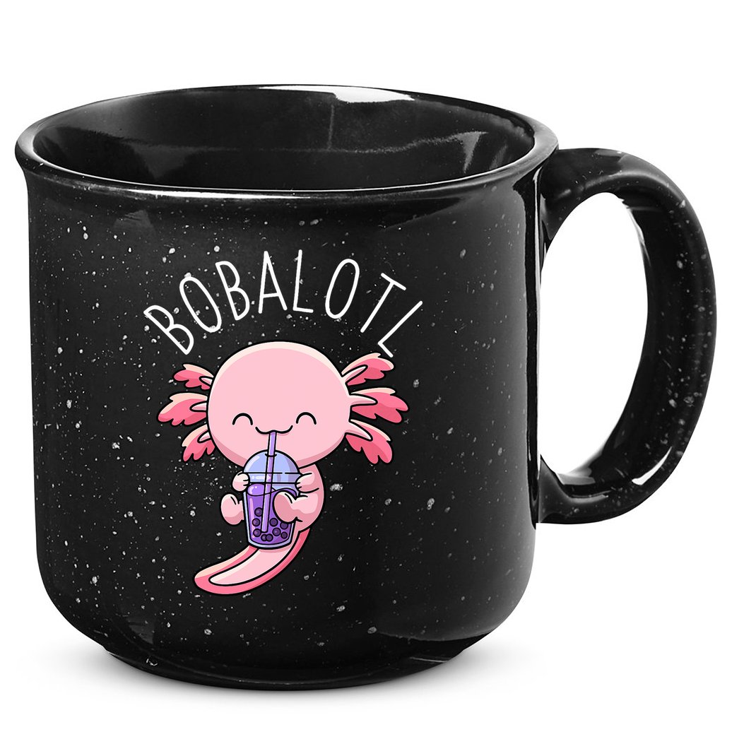 Bobalotl Axolotl Boba Tea Bubble Milk 15oz Campfire Ceramic Mug