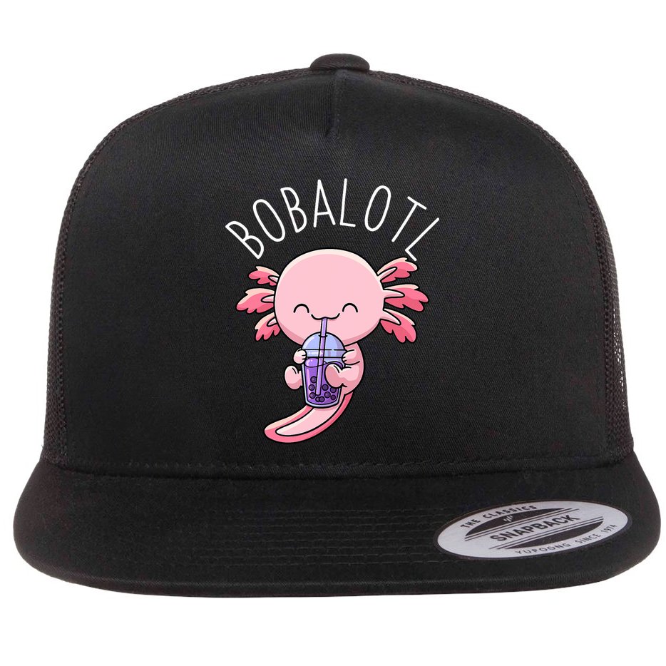 Bobalotl Axolotl Boba Tea Bubble Milk Flat Bill Trucker Hat