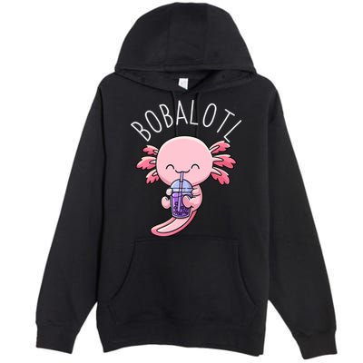 Bobalotl Axolotl Boba Tea Bubble Milk Premium Pullover Hoodie
