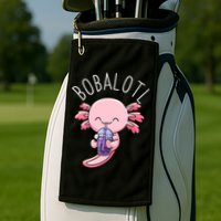 Bobalotl Axolotl Boba Tea Bubble Milk Golf Towel