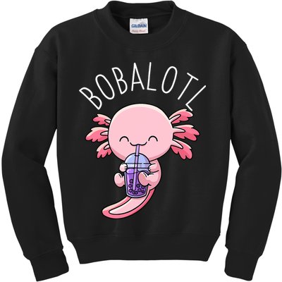 Bobalotl Axolotl Boba Tea Bubble Milk Kids Sweatshirt