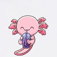 Bobalotl Axolotl Boba Tea Bubble Milk Garment-Dyed Sweatshirt