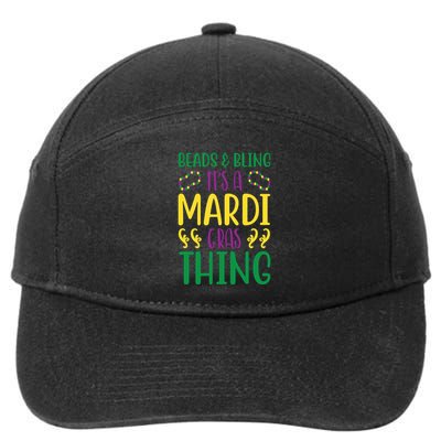 Beads And Bling It's A Mardi Gras Thing 7-Panel Snapback Hat