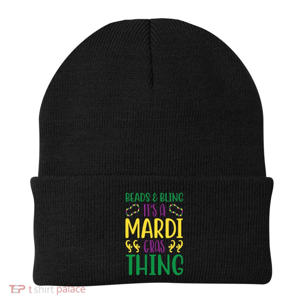 Beads And Bling It's A Mardi Gras Thing Beanie
