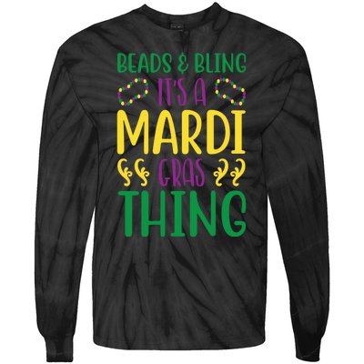 Beads And Bling It's A Mardi Gras Thing Tie-Dye Long Sleeve Shirt