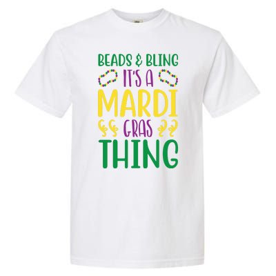 Beads And Bling It's A Mardi Gras Thing Garment-Dyed Heavyweight T-Shirt