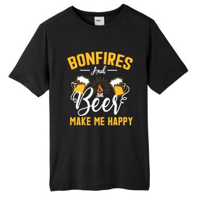 Bonfires And Beer Make Me Happy Funny Camping Gift Funny Gift Tall Fusion ChromaSoft Performance T-Shirt