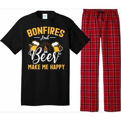 Bonfires And Beer Make Me Happy Funny Camping Gift Funny Gift Pajama Set