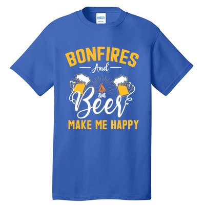 Bonfires And Beer Make Me Happy Funny Camping Gift Funny Gift Tall T-Shirt