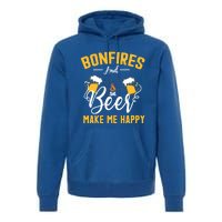 Bonfires And Beer Make Me Happy Funny Camping Gift Funny Gift Premium Hoodie