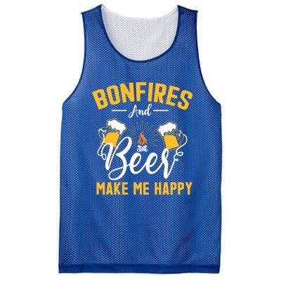 Bonfires And Beer Make Me Happy Funny Camping Gift Funny Gift Mesh Reversible Basketball Jersey Tank