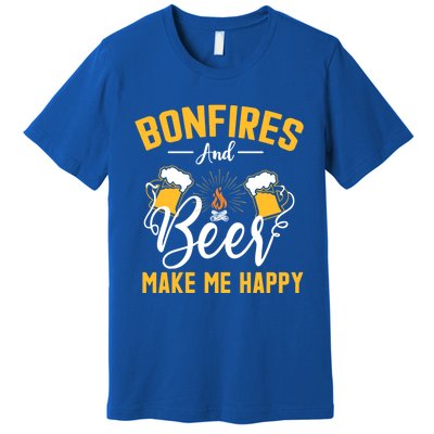 Bonfires And Beer Make Me Happy Funny Camping Gift Funny Gift Premium T-Shirt