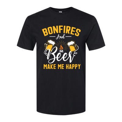 Bonfires And Beer Make Me Happy Funny Camping Gift Funny Gift Softstyle CVC T-Shirt