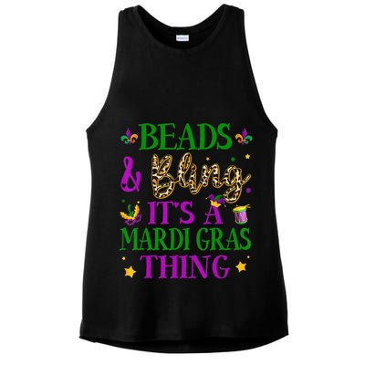 Beads And Bling It's A Mardi Gras Thing Beads And Bling Ladies PosiCharge Tri-Blend Wicking Tank