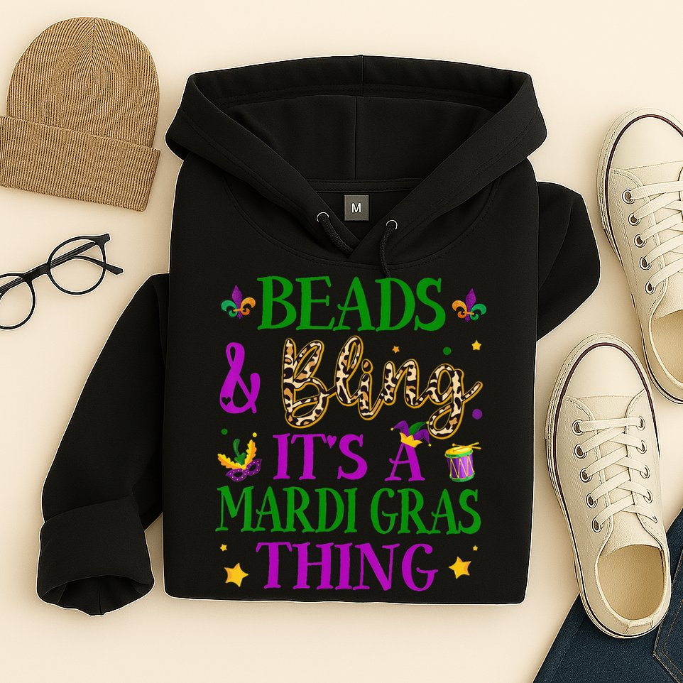 Beads And Bling It's A Mardi Gras Thing Beads And Bling Hoodie