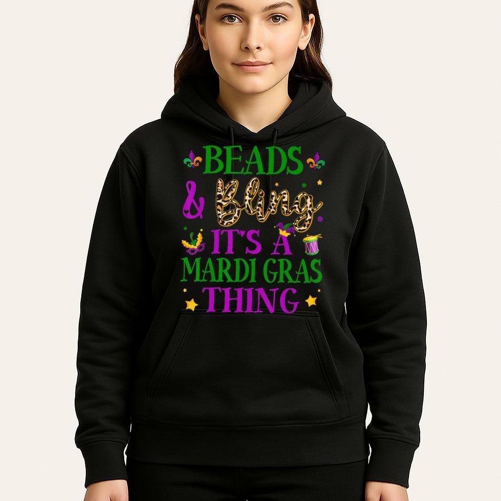 Beads And Bling It's A Mardi Gras Thing Beads And Bling Hoodie