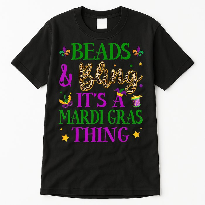 Beads And Bling It's A Mardi Gras Thing Beads And Bling Tall T-Shirt