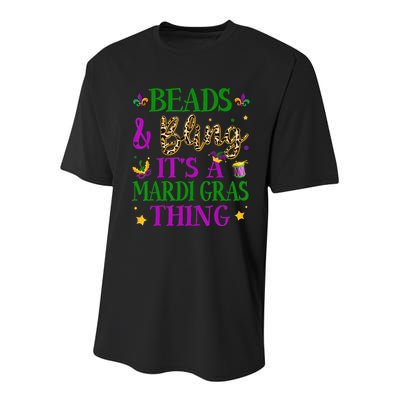 Beads And Bling It's A Mardi Gras Thing Beads And Bling Youth Performance Sprint T-Shirt