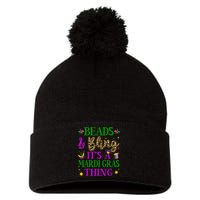 Beads And Bling It's A Mardi Gras Thing Beads And Bling Pom Pom 12in Knit Beanie