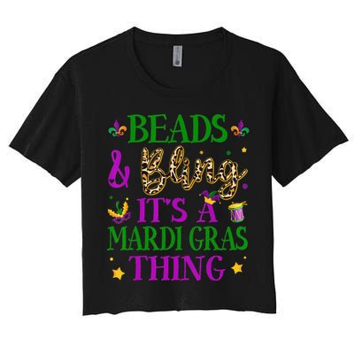 Beads And Bling It's A Mardi Gras Thing Beads And Bling Crop Top