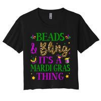 Beads And Bling It's A Mardi Gras Thing Beads And Bling Women's Crop Top Tee