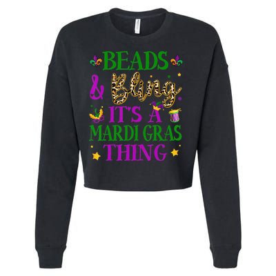 Beads And Bling It's A Mardi Gras Thing Beads And Bling Cropped Pullover Crew