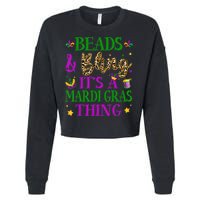 Beads And Bling It's A Mardi Gras Thing Beads And Bling Cropped Pullover Crew