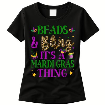 Beads And Bling It's A Mardi Gras Thing Beads And Bling Womens T-Shirt