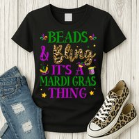 Beads And Bling It's A Mardi Gras Thing Beads And Bling Womens T-Shirt