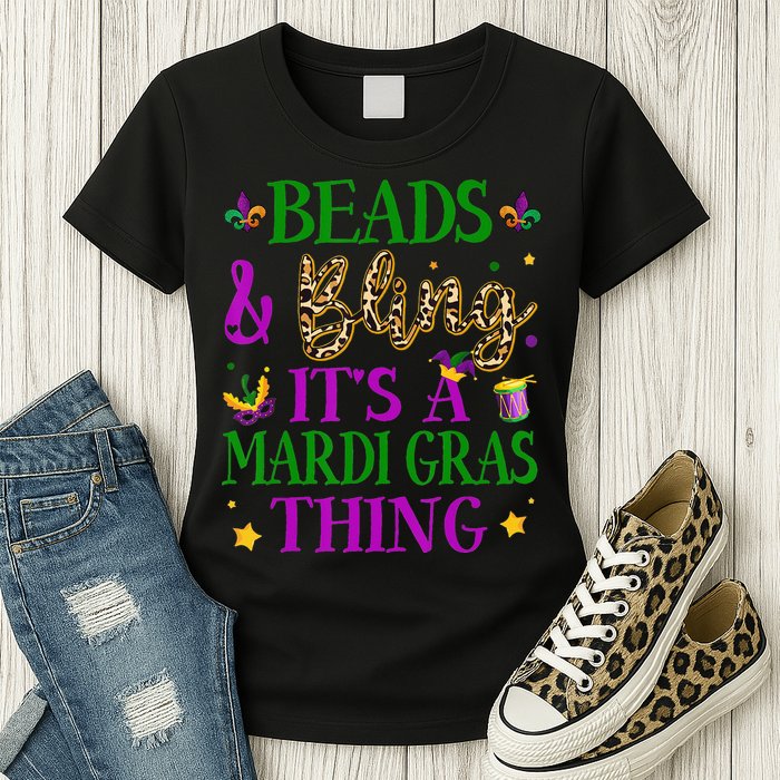 Beads And Bling It's A Mardi Gras Thing Beads And Bling Womens T-Shirt