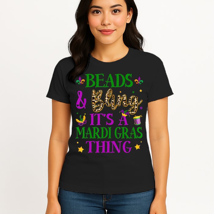 Beads And Bling It's A Mardi Gras Thing Beads And Bling Womens T-Shirt