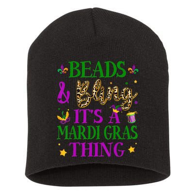 Beads And Bling It's A Mardi Gras Thing Beads And Bling Short Acrylic Beanie